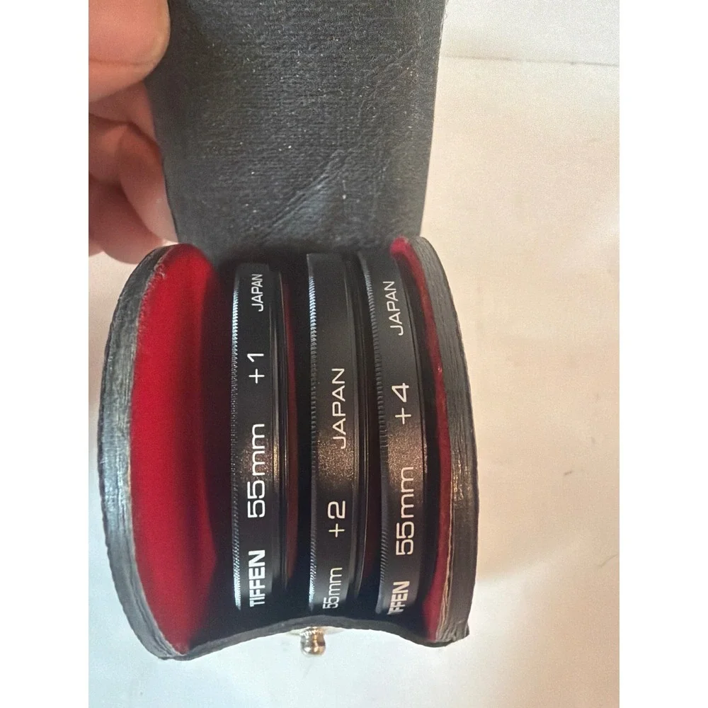 Tiffen 55mm Close-Up Lens Filter Set +1 +2 +4 Macro Diopter Japan with Case